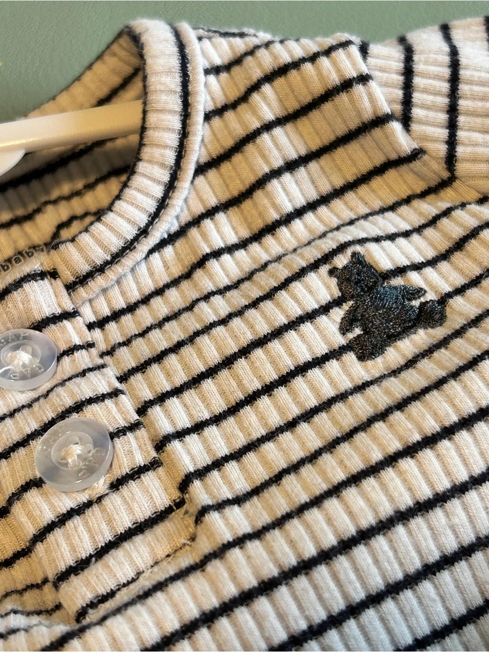 Baby Gap Striped Long-Sleeve Baby One-Piece Bodysuit - White & Navy